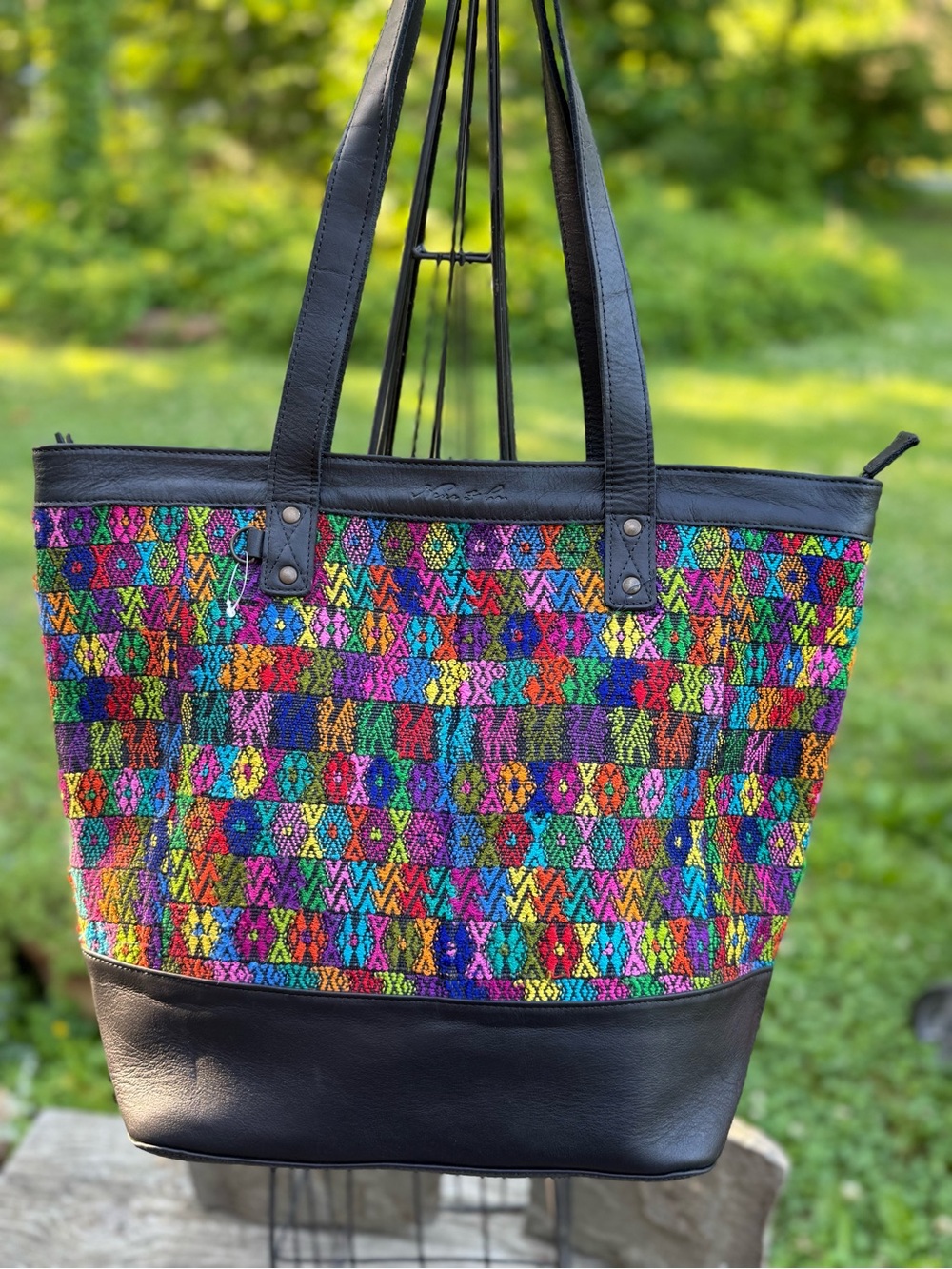 Nena and Co multicolored bag with leather trim - Picture 2 of 6